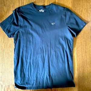 Men’s Hollister Small Embroidered Logo Crew Neck T-Shirt Size Large Color Blue
